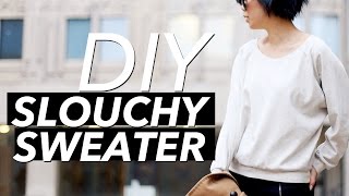 How to Make a Slouchy Sweater Crew Neck Raglan Sleeve  WITHWENDY [upl. by Atikihs]