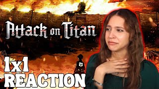 MY VERY FIRST ANIME EVER  ATTACK ON TITAN  Reaction 1X1 [upl. by Nivlac]