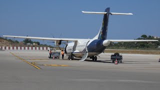 Full Flight Olympic Atr72  Skiathos JSI  Athens ATH  Strong crosswinds  June 21 2024 [upl. by Eydnarb278]