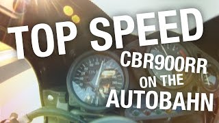 Fireblade CBR900rr Top Speed on the Autobahn [upl. by Adlecirg]