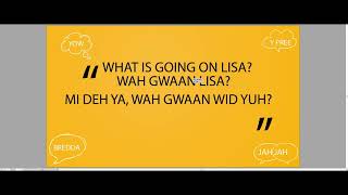 Jamaican Patois to English Wah Gwaan  Patois Play [upl. by Airdua]