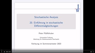 20 Einführung in stochastische Differentialgleichungen [upl. by Koorb]