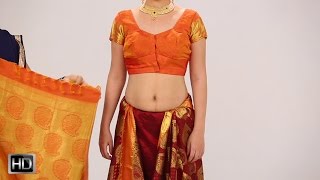 How To Wear A Saree In 2 Mins – Indian Style Silk Saree For Wedding [upl. by Kadner73]