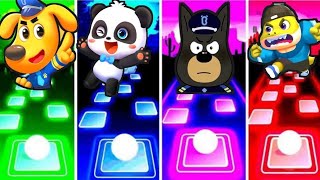 Sheriff Labrador And Babybus Vs Police Officer Vs Bad Guy Broke I Tiles Hop EDM Rush Games [upl. by Hagep164]