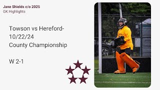 GK Highlights Towson Field Hockey vs Hereford 102224 County Championships [upl. by Naig]