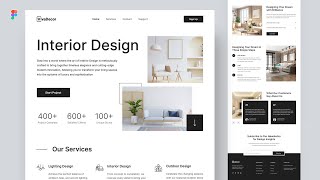 Figma Web Design Modern Interior Design Website  free files 🎁 [upl. by Ahsan]