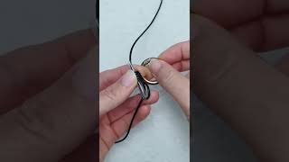 Instructions for tying a ring into a necklace using a straw diy crafts necklace [upl. by Narcis503]