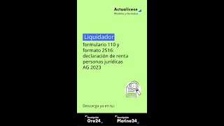 🚨Liquidador formulario 110 y formato 2516 declaración de renta personas jurídicas AG 2023 shorts [upl. by Eitsim]