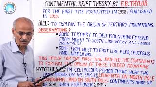 CONTINENTAL DRIFT THEORY BY F B TAYLOR Lesson4 BySS OJHA SIR [upl. by Inram]