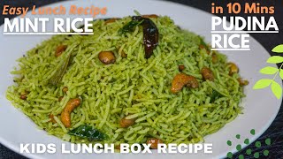 Pudina Rice  Mint Rice  Easy Quick Mint Coriander Rice Recipe  Lunch Box Recipe in 10 Minutes [upl. by Hamish]