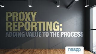 Proxy Reporting Add Value to the Process [upl. by Mainis443]