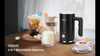 Cappuccinatore Montalatte Elettrico Yissvic 4 in 1 Gustosa schiuma di latte anche a freddo [upl. by Ramat684]