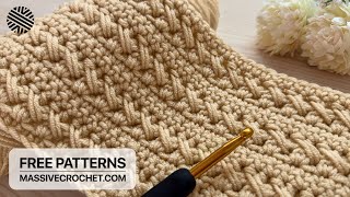 VERY EASY Crochet Pattern for Beginners ⚡️ 💛 Crochet Stitch for Baby Blanket Bag amp Scarf [upl. by Kimitri]