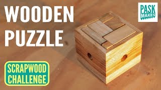 Wooden Puzzle  Easy to Make for a Gift  Scrapwood Challenge Day Four [upl. by Oraneg]