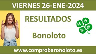 Resultado del sorteo Bonoloto del viernes 26 de enero de 2024 [upl. by Ecire]