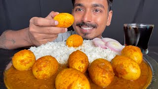 SPICY ASMR SPICY EGG MASALA EXTRA GRAVY RICE  ASMR EATING  MUKBANG CHALLENGE BIG BITES [upl. by Armalda]