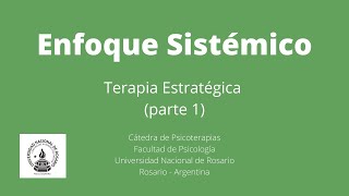 Enfoque Sistémico  Terapia Estratégica parte 1 [upl. by Arua]