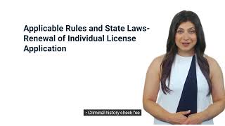 Applicable Rules and State Laws Renewal of Individual License Application [upl. by Yemar]