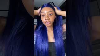 Beautiful blue wig and strong glue are worth having💙💙Wig link in my bi0 allovehair wigs shorts [upl. by Wrennie]