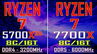 RYZEN 7 7700X DDR5 vs RYZEN 7 5700X3D DDR4  PC GAMES BENCHMARK TEST [upl. by Odarnoc]