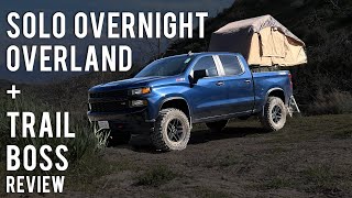 Solo Overnight Overland  New Silverado Trail Boss Trail Test [upl. by Cochrane548]