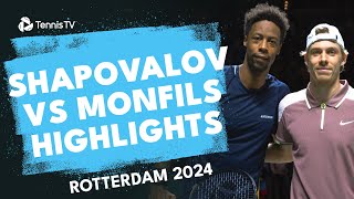 Denis Shapovalov vs Gael Monfils Highlights  Rotterdam 2024 [upl. by Mott]