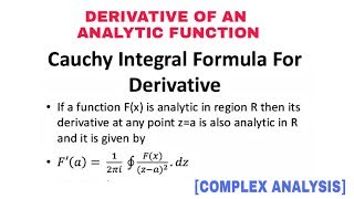 DERIVATIVE OF AN ANALYTIC FUNCTION 🔥 [upl. by Arihaj]