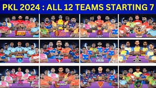 Pro Kabaddi 2024 All 12 Teams Starting 7  PKL 11 All Teams Starting 7  Kabaddi Star [upl. by Brest]