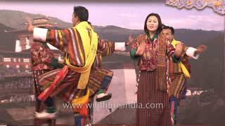 Bhutan Week in India Folk Dance by the Royal Dancers [upl. by Yenahteb]