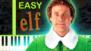 ELF MOVIE THEME  EASY Piano Tutorial [upl. by Bael9]