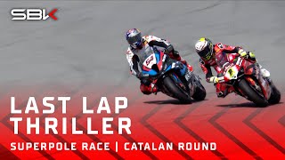 Toprak replicates Rossi in final corner thriller in Superpole Race 🔥  2024 CatalanWorldSBK 🏁 [upl. by Eillim]