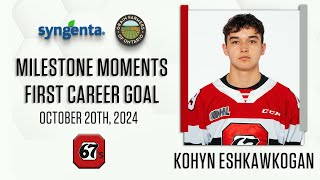 OHL Milestone  First Career Goal  Kohyn Eshkawkogan [upl. by Jeffries]