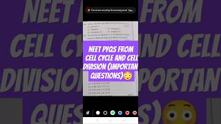 Important PYQS of Cell Cycle NEET 2023 ques  NCERTCBSE class 11 BIOLOGY shorts neetpyq [upl. by Socram]