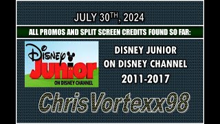 Disney Junior On Disney Channel Promos and Split Screen Credits Found So Far 7302024 [upl. by Llekram829]