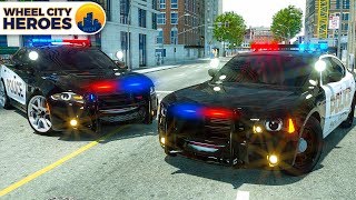 Police Car Lucas Tyre Stuck in Resin  Wheel City Heroes WCH 3D Cartoon for Kids [upl. by Gnourt]