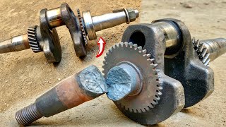 A Broken Crankshaft of The Generator Engine That The Mechanic Attached to The ChallengeMust watch [upl. by Flagler]