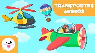 Medios de transportes aéreos para niños  Aprender vocabulario [upl. by Eiramacissej]