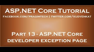 ASP NET Core developer exception page [upl. by Urbas]