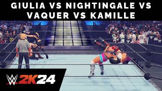 FULL MATCH WWE 2K24 GIULIA vs WILLOW NIGHTINGALE vs STEPHANIE VAQUER vs KAMILLE  FATAL 4WAY MATCH [upl. by Saile903]