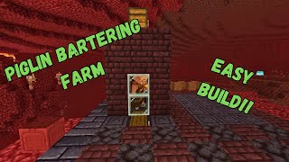 Piglin Bartering Farm  Minecraft tutorial  Bedrock 1202 [upl. by Nosirb]