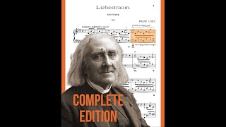 Liszt  Complete Liebesträume S 541  Animated Sheet Music [upl. by Sueaddaht28]