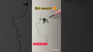 Pencil drawing girl sketch 😀😍art drawing shortvideo [upl. by Phillida]