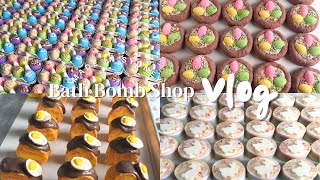 Bath Bomb Shop Vlog Making Cute Easter Bath Bombs Soaps and Shower Steamers 🐣🐰 [upl. by Meerak624]