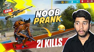 NOOB PRANK IN SOLO VS SQUAD 21 Kills AWM Gameplay  Badge99 [upl. by Harragan333]