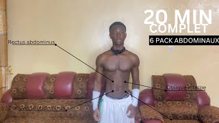 COMPLET 20 MIN ENTRAINEMENT 6 PACK ABS A La Maison [upl. by Nylatsyrc267]