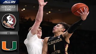 Florida State vs Miami Condensed Game  202122 ACC Men’s Basketball [upl. by Asiret652]