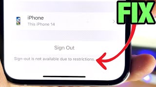 Sign Out Is Not Available Due to Restrictions iPhone SOLVED [upl. by Niattirb883]