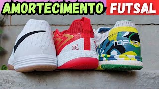 AMORTECIMENTO DAS MELHORES CHUTEIRAS DE FUTSALâ€¼ CHUTEIRA FUTSAL 2024 COM CONFORTO BÃSICO MÃ‰DIO E TOP [upl. by Humfrey328]