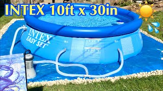 INTEX EASY SET 10ft x 30in SET UP WITH INTEX FILTER PUMP  STEP BY STEP INSTRUCTIONS [upl. by Quint]