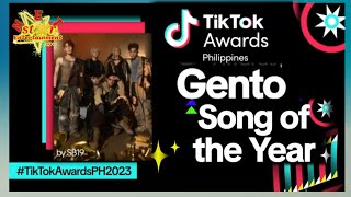 SB19 GENTO SONG of the YEAR 2023 TIKTOK AWARDS PHILIPPINES sb19 TikTokPH2023 gento [upl. by Everara902]